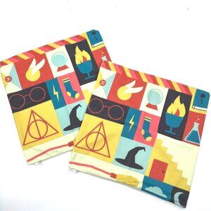 Harry Potter Deathly Hallows TWO Square Pillow Case‎ Covers